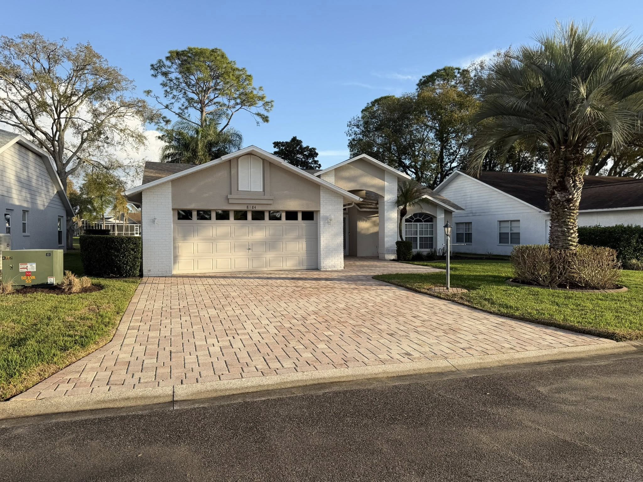 Clean driveway after pressure washing