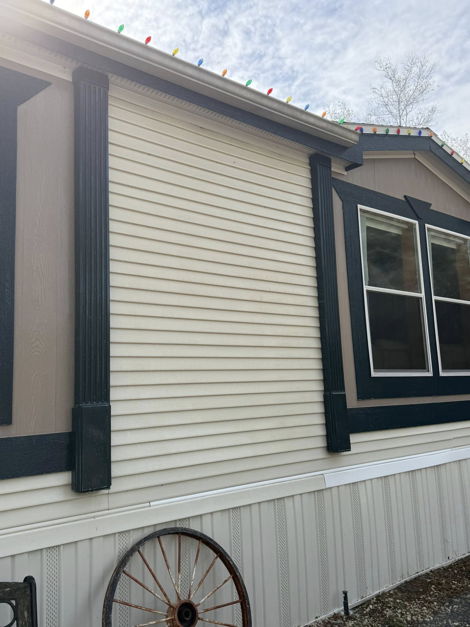Clean side of house after washing